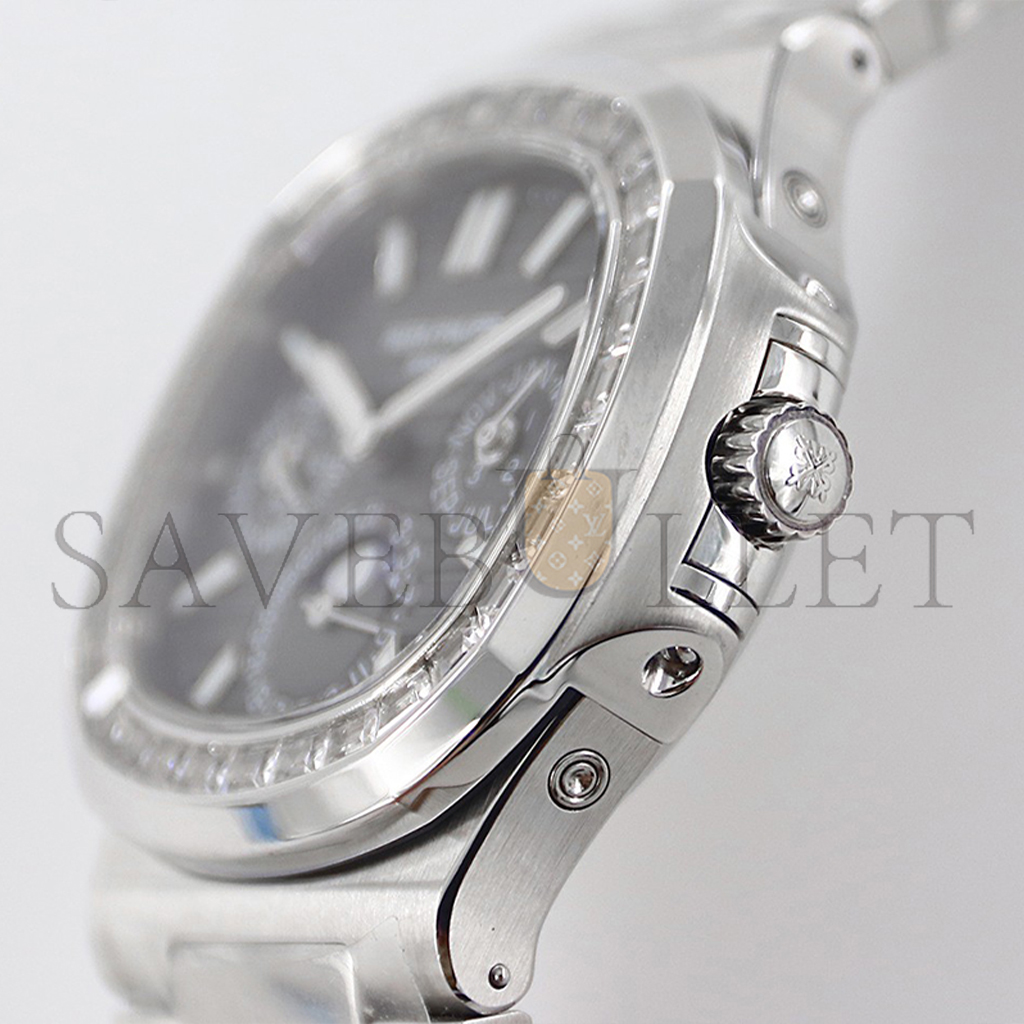 PATEK PHILLIPE NAUTILUS GREY DIAL WITH DIAMOND BEZEL IN STEEL WATCH 5740/1G-001